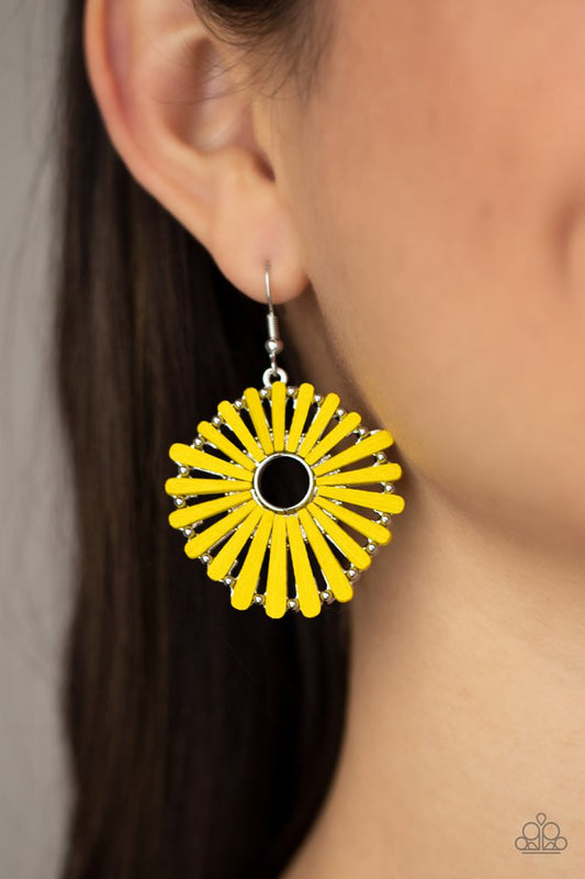 SPOKE Too Soon - Yellow - Paparazzi Earring Image