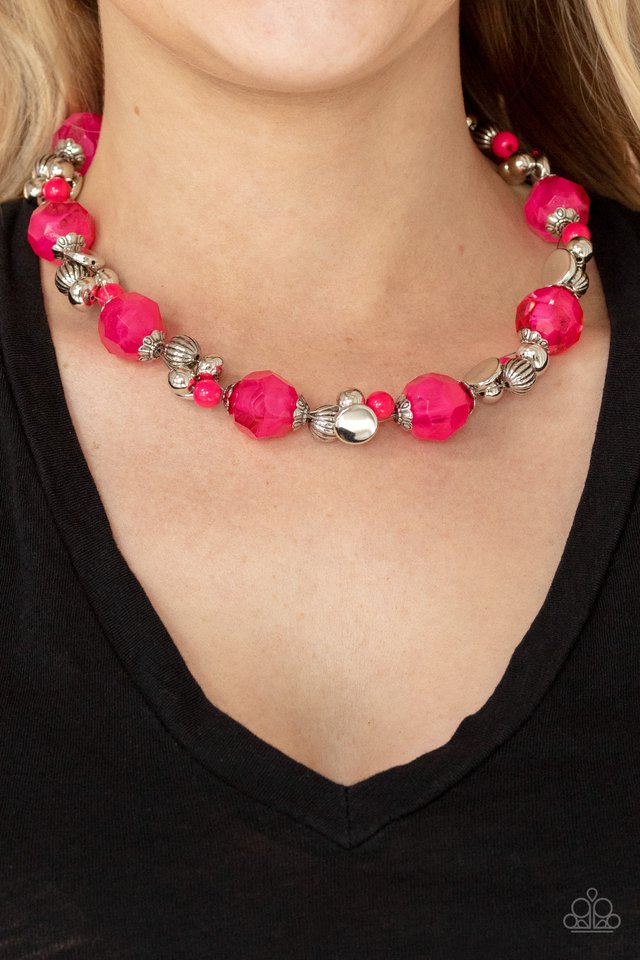 Vidi Vici VACATION - Pink - Paparazzi Necklace Image