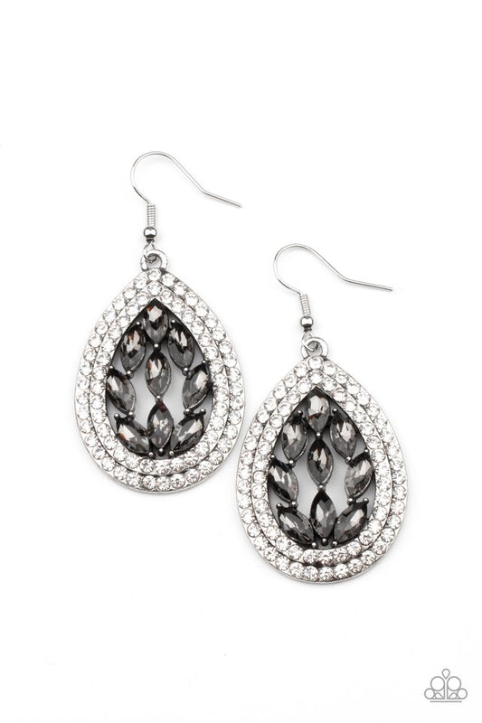 Encased Elegance - Silver - Paparazzi Earring Image