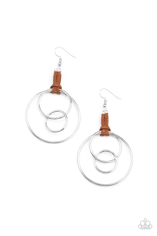 Paparazzi Earring ~ Fearless Fusion - Brown