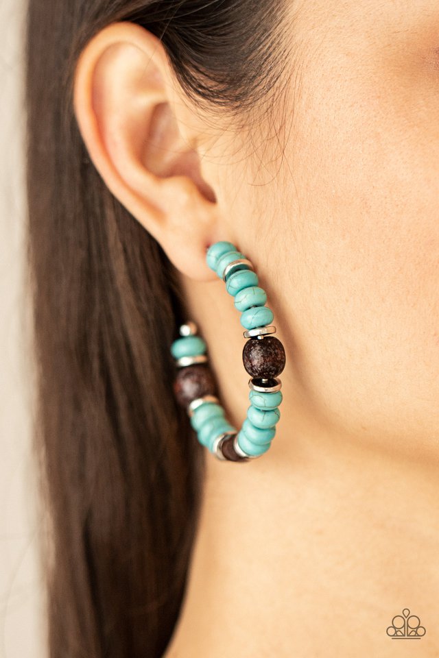 ​Definitely Down-To-Earth - Blue - Paparazzi Earring Image