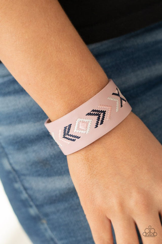 Cliff Glyphs - Pink - Paparazzi Bracelet Image