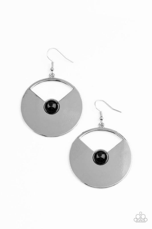 ​Record-Breaking Brilliance - Black - Paparazzi Earring Image