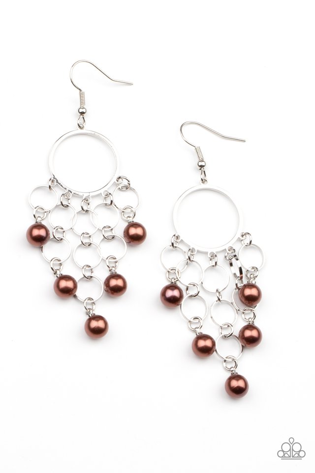 When Life Gives You Pearls - Brown - Paparazzi Earring Image