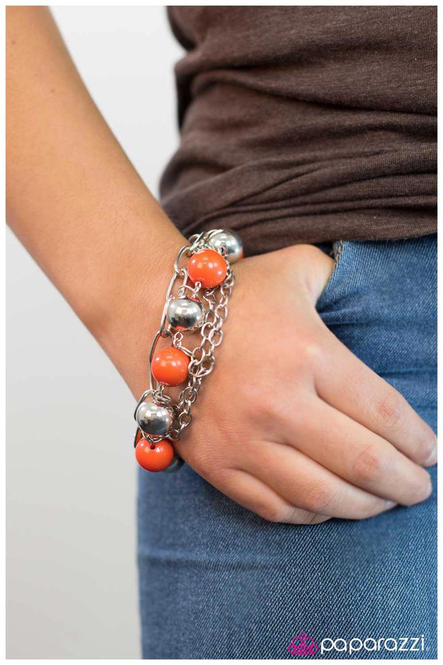 Paparazzi Bracelet ~ Right Side of the Tracks - Orange