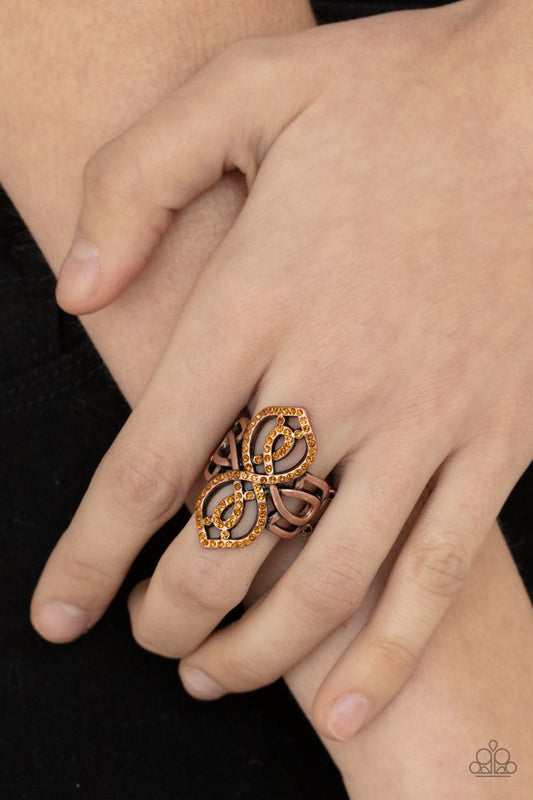 Duchess Drama - Copper - Paparazzi Ring Image