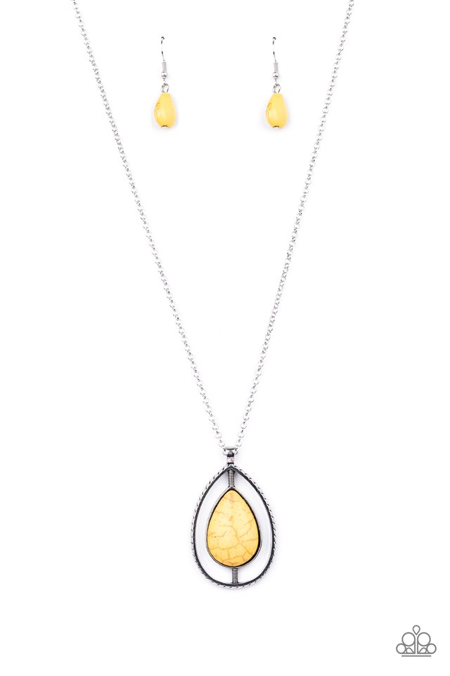 Paparazzi yellow 2025 moonstone necklace