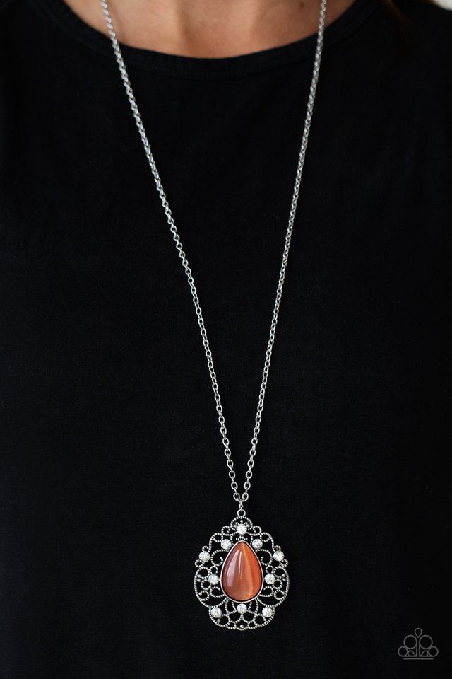 Bewitched Beam - Orange - Paparazzi Necklace Image