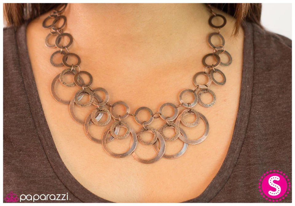 Paparazzi Necklace ~ Gangnam Style - Copper