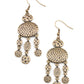 ​Get Your ARTIFACTS Straight - Brass - Paparazzi Earring Image