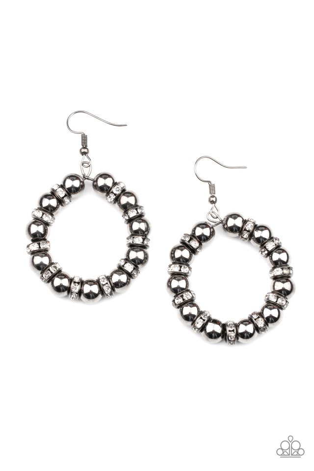 Cosmic Halo - Black - Paparazzi Earring Image