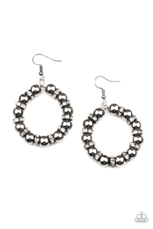 Cosmic Halo - Black - Paparazzi Earring Image