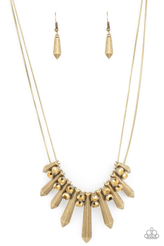 ​​Dangerous Dazzle - Brass - Paparazzi Necklace Image