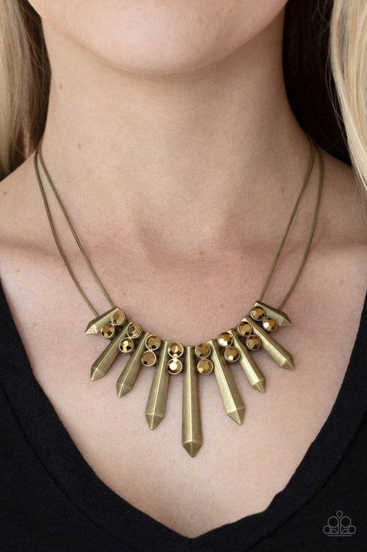 ​​Dangerous Dazzle - Brass - Paparazzi Necklace Image