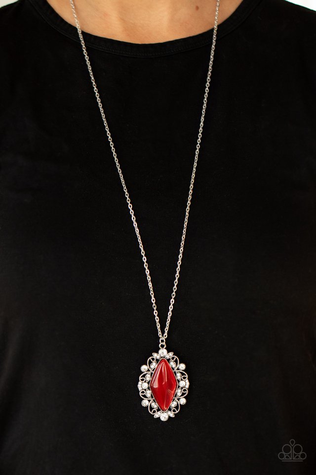 Exquisitely Enchanted - Red - Paparazzi Necklace Image