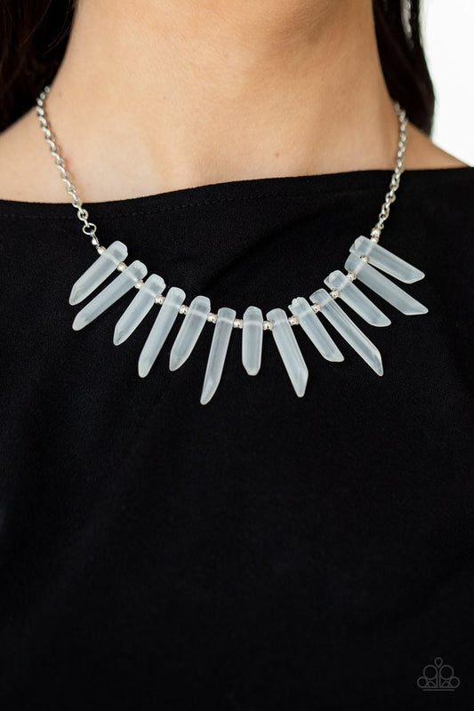 Ice Age Intensity​ - White - Paparazzi Necklace Image