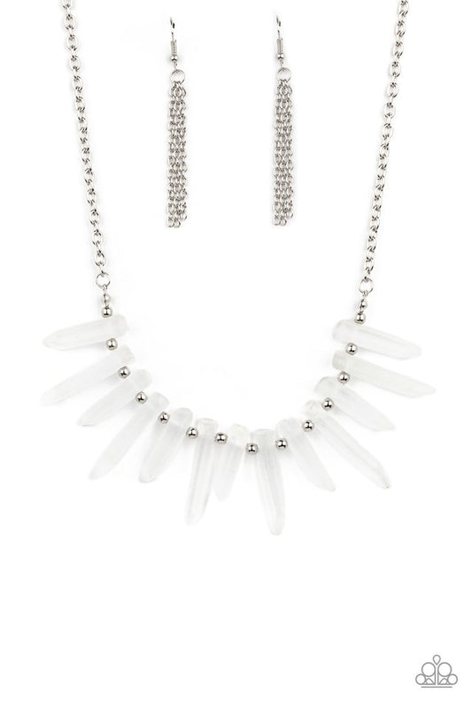 Ice Age Intensity​ - White - Paparazzi Necklace Image