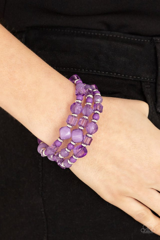 Girly Girl Glimmer - Purple - Paparazzi Bracelet Image