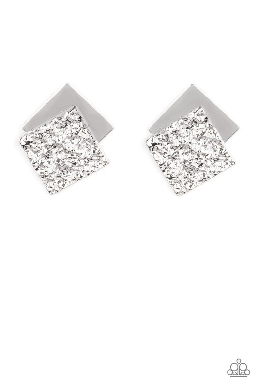 Square With Style​ - Silver - Paparazzi Earring Image