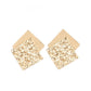 Square With Style - Gold - Paparazzi Earring Image