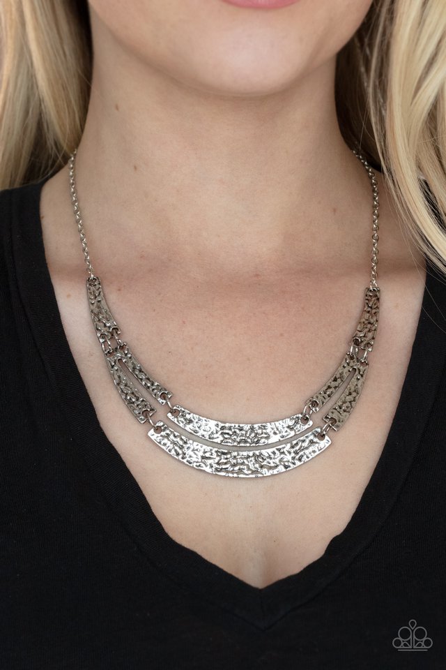 ​Stick To The ARTIFACTS - Silver - Paparazzi Necklace Image