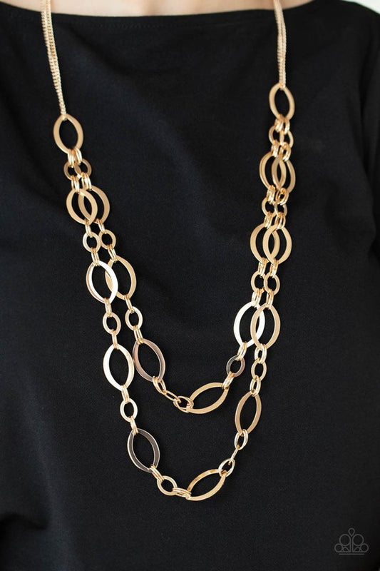 ​The OVAL-achiever - Gold - Paparazzi Necklace Image