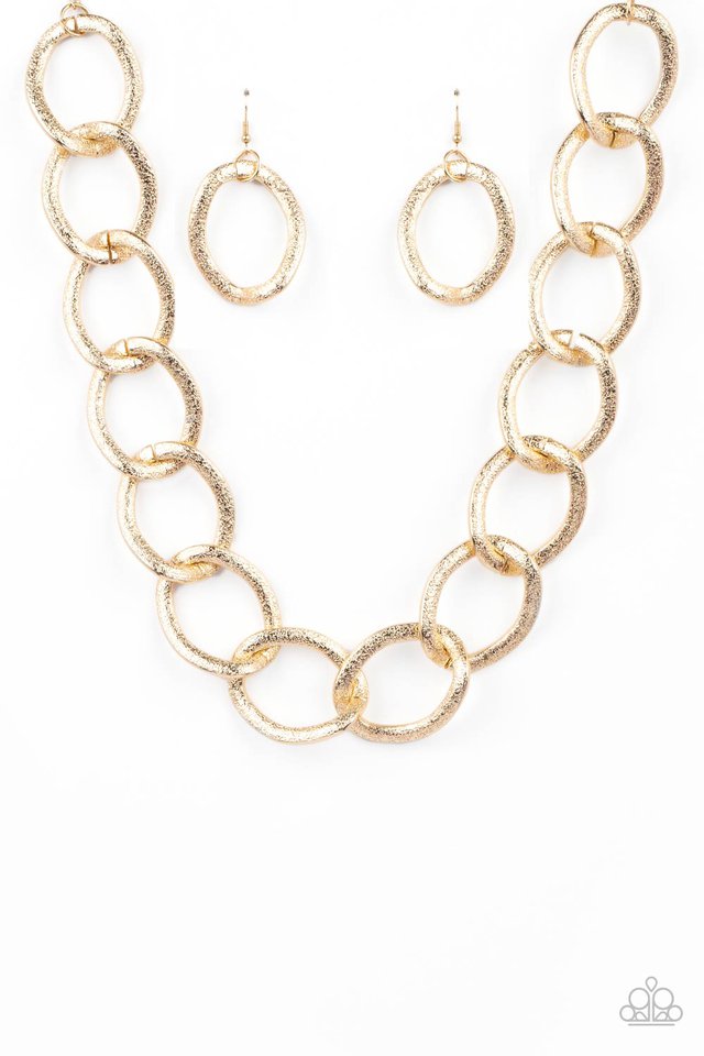 ​Industrial Intimidation - Gold - Paparazzi Necklace Image
