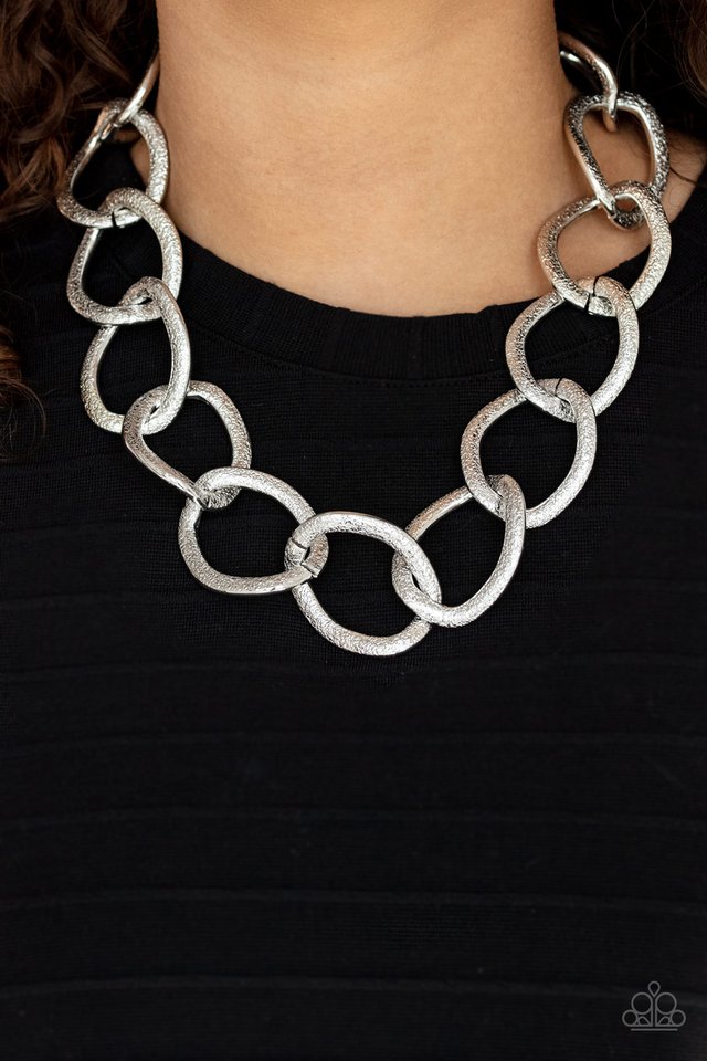 ​Industrial Intimidation - Silver - Paparazzi Necklace Image