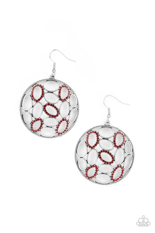 Watch OVAL Me - Red - Paparazzi Earring Image