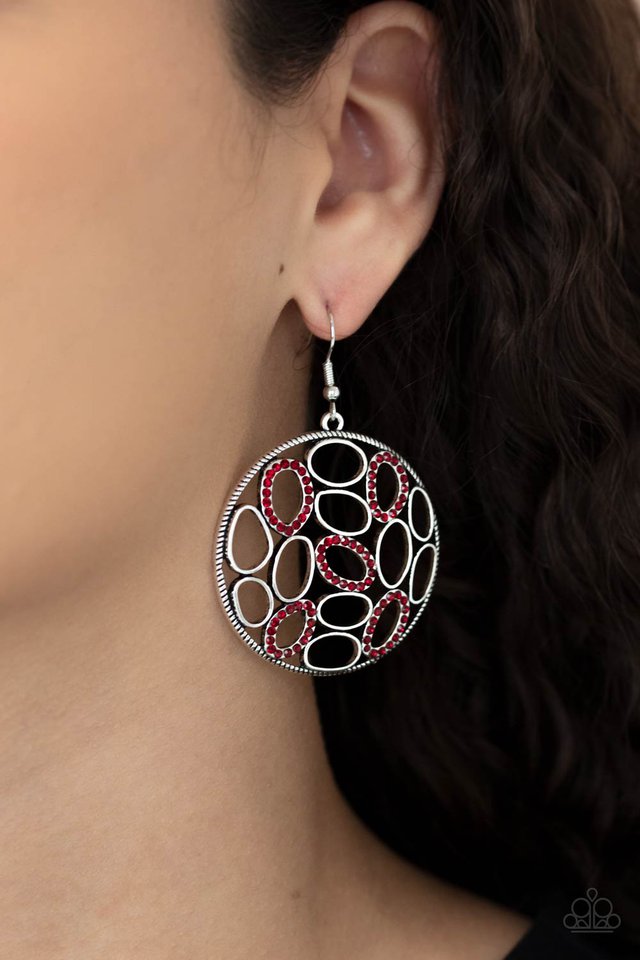 Watch OVAL Me - Red - Paparazzi Earring Image