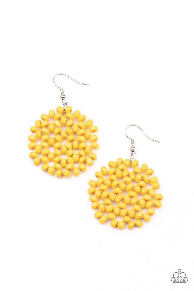 ​Summer Escapade - Yellow - Paparazzi Earring Image