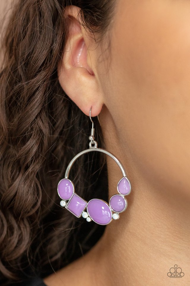 Beautifully Bubblicious - Purple - Paparazzi Earring Image