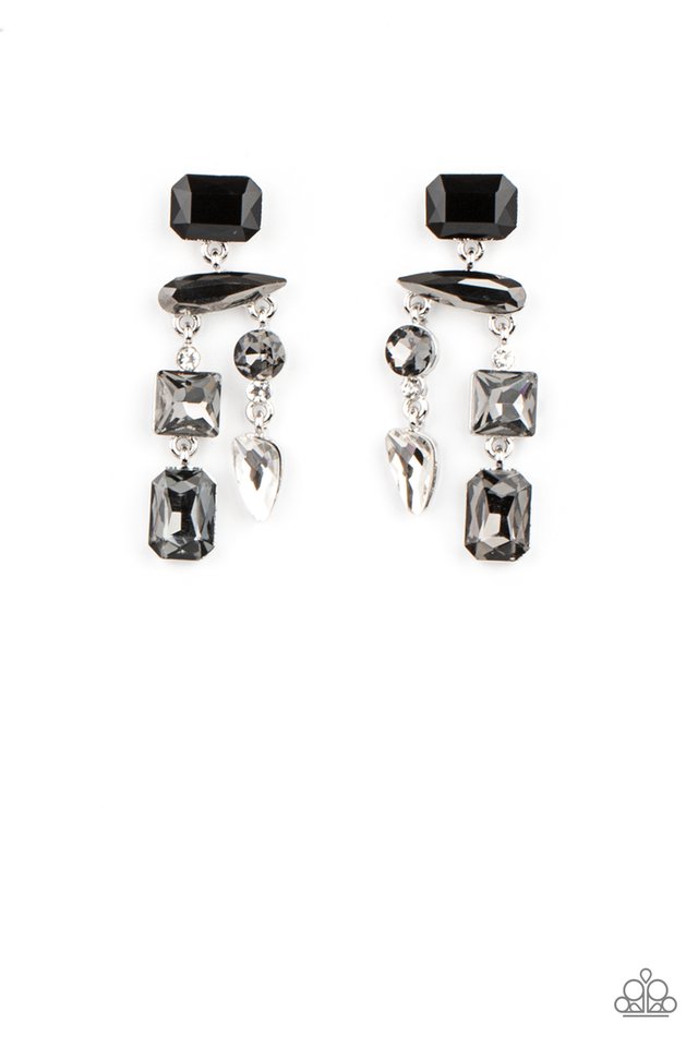 ​Hazard Pay - Silver - Paparazzi Earring Image