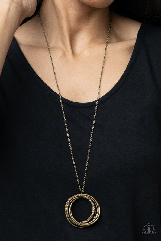 Harmonic Halos - Brass - Paparazzi Necklace Image