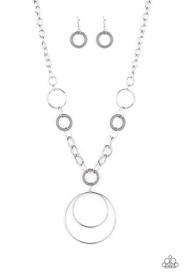 ​HOOP du Jour - Silver - Paparazzi Necklace Image