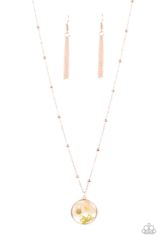 Floral Embrace - Rose Gold - Paparazzi Necklace Image