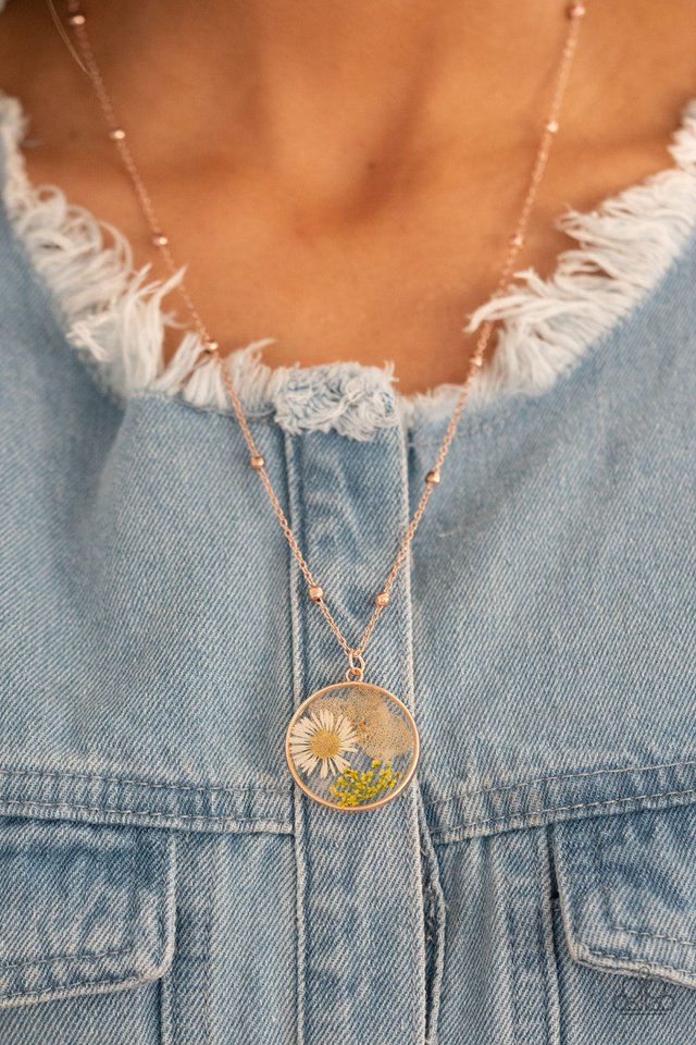 Floral Embrace - Rose Gold - Paparazzi Necklace Image