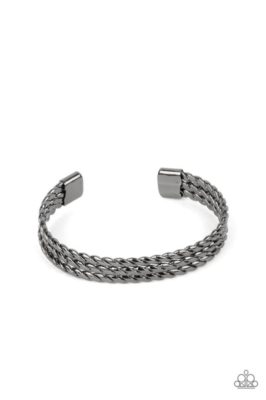 ​Line of Scrimmage - Black - Paparazzi Bracelet Image