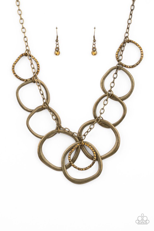 Dizzy With Desire - Brass - Paparazzi Necklace Image