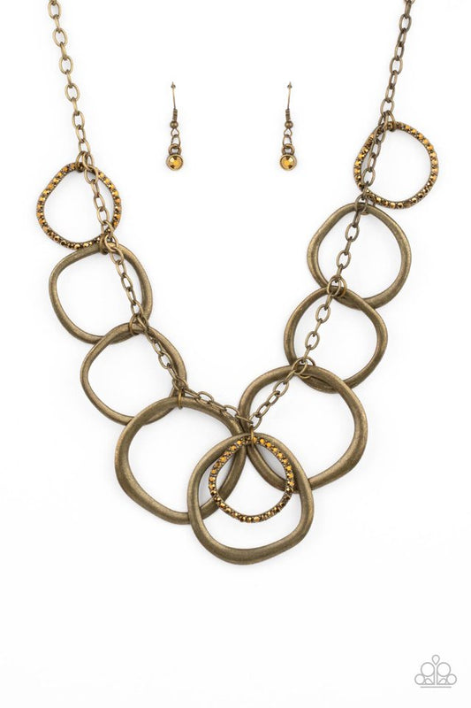 Dizzy With Desire - Brass - Paparazzi Necklace Image