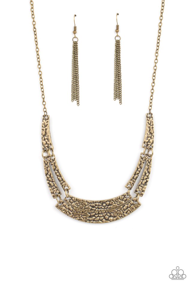 Stick To The ARTIFACTS - Brass - Paparazzi Necklace Image