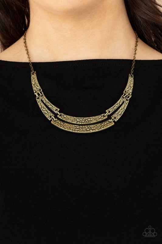 Stick To The ARTIFACTS - Brass - Paparazzi Necklace Image