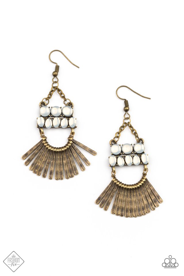 A FLARE For Fierceness - Brass - Paparazzi Earring Image