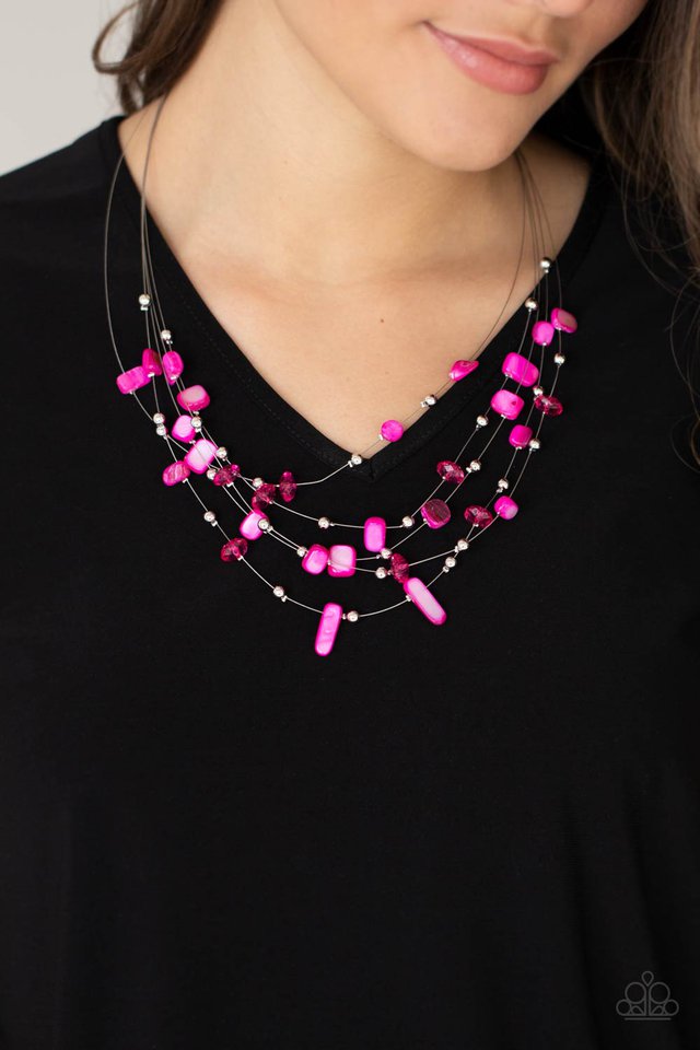 Prismatic Pebbles - Pink - Paparazzi Necklace Image