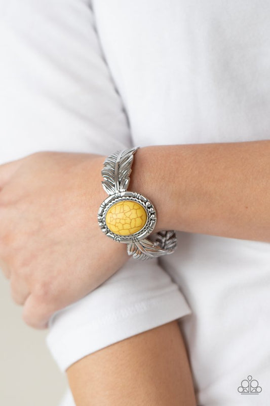 Western Wings - Yellow - Paparazzi Bracelet Image