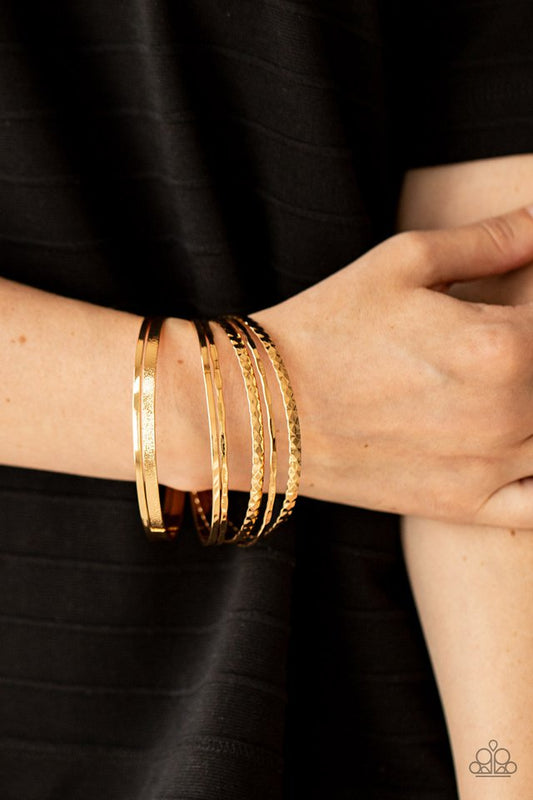 ​How Do You Stack Up? - Gold - Paparazzi Bracelet Image