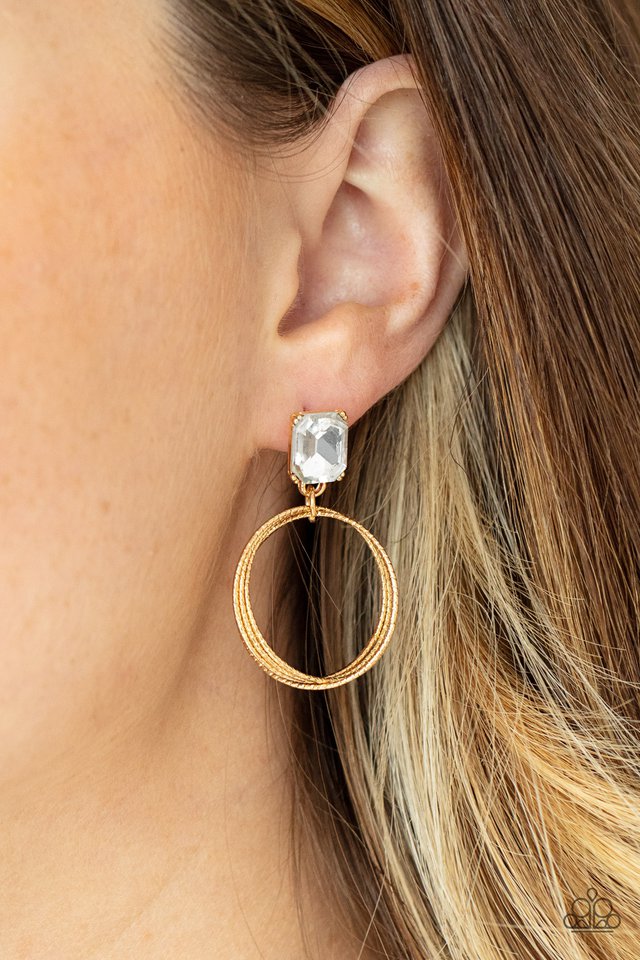​Prismatic Perfection - Gold - Paparazzi Earring Image