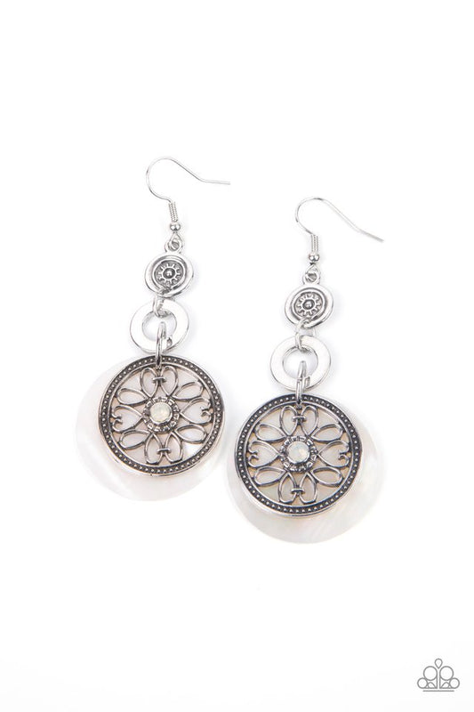 ​Royal Marina - White - Paparazzi Earring Image