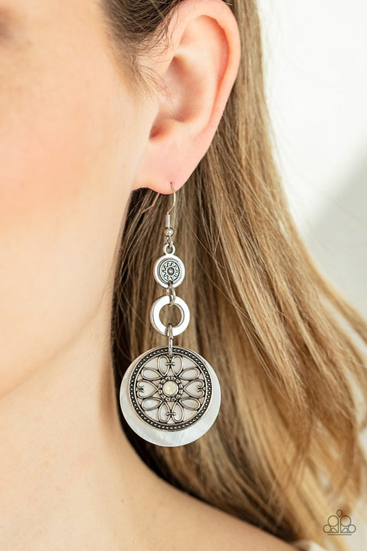 ​Royal Marina - White - Paparazzi Earring Image