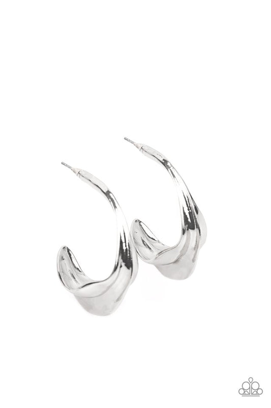 Modern Meltdown​ - Silver - Paparazzi Earring Image